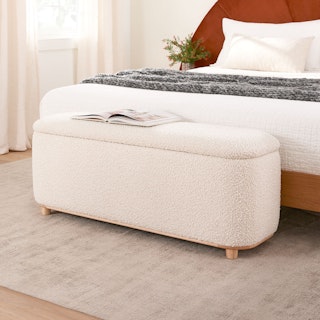 Maribo 48" Storage Ottoman - Ivory Bouclé