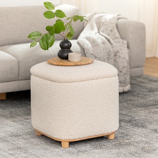 Maribo 19" Storage Ottoman - Ivory Bouclé
