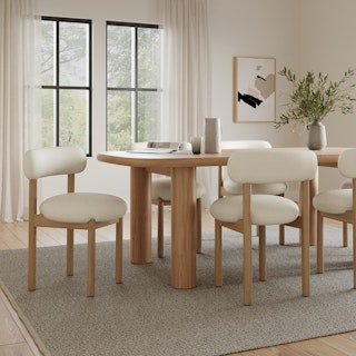 Muhly White Oak Dining Table for 6