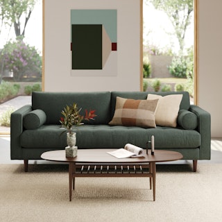 Sven 88" Tufted Sofa - Green Wool Bouclé